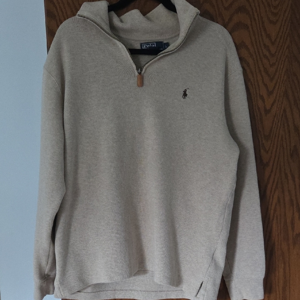 Polo by Ralph Lauren Men's Tan Zip-Up Sweater